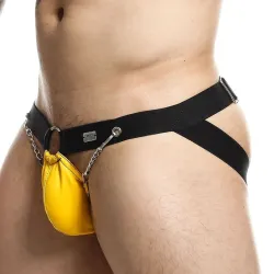 MOB Eroticwear Jockstrap Ring & Chain Dngeon Jaune